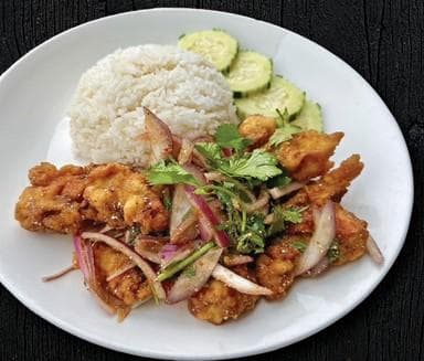 Thai Spicy Chicken Salad with Rice