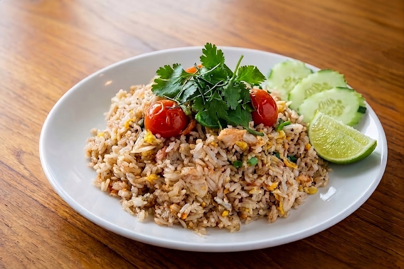Crab Fried Rice — wok-tossed jasmine rice with lump crab and lime.